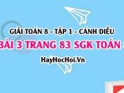Giải bài 3 trang 83 Toán 8 Tập 1 SGK Cánh Diều